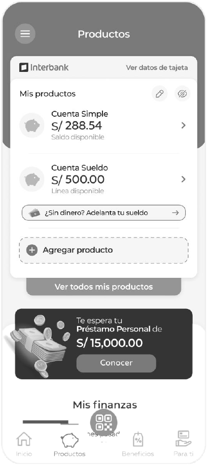 Nav bar proposal, Products screen