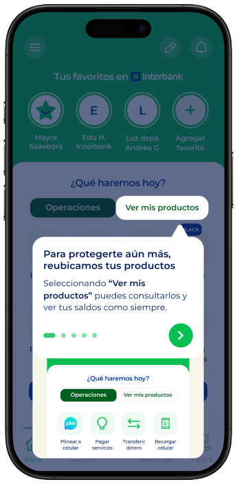First onboarding tooltip explaining where products moved