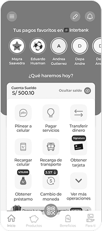Wireframe of the navigation bar proposal